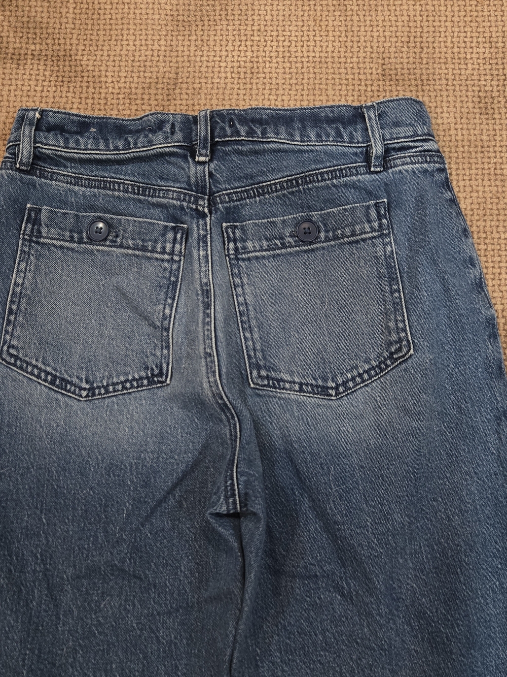 LOFT Cropped Wide-Leg Jeans in Mid Blue - Picture 9 of 9